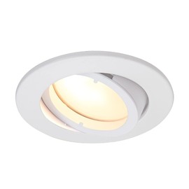 HCFEI Set of 6 LED Recessed Spotlights, Dimmable, Matte White, Swivelling, 3 W, Flat, 230 V, Recessed Spotlight, 68 mm Borehole (Warm White 3000 K)