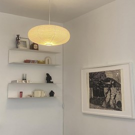 TopAAA White Paper Lantern Hanging Light Rice Paper Lamp Shade, Paper Lanterns Pendant Light (White-19inch-2PCS)