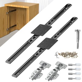 Pisman Pocket Door Slides, Pocket Door Hardware for Inset Door,Cabinet Door Disappearing Door One Set,Included The Slides and The Hinges (22inch)