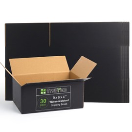 Medium Shipping Boxes, 9x6x4 Inch Black Cardboard Boxes, Pack of 30