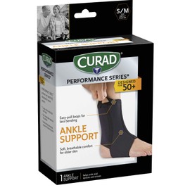 Curad Performance Series Neoprene Open Heel Ankle Supports