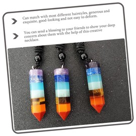 Baluue 2pcs Chakra Crystal Necklace Men Women Pendant Jewelry for Party Festival