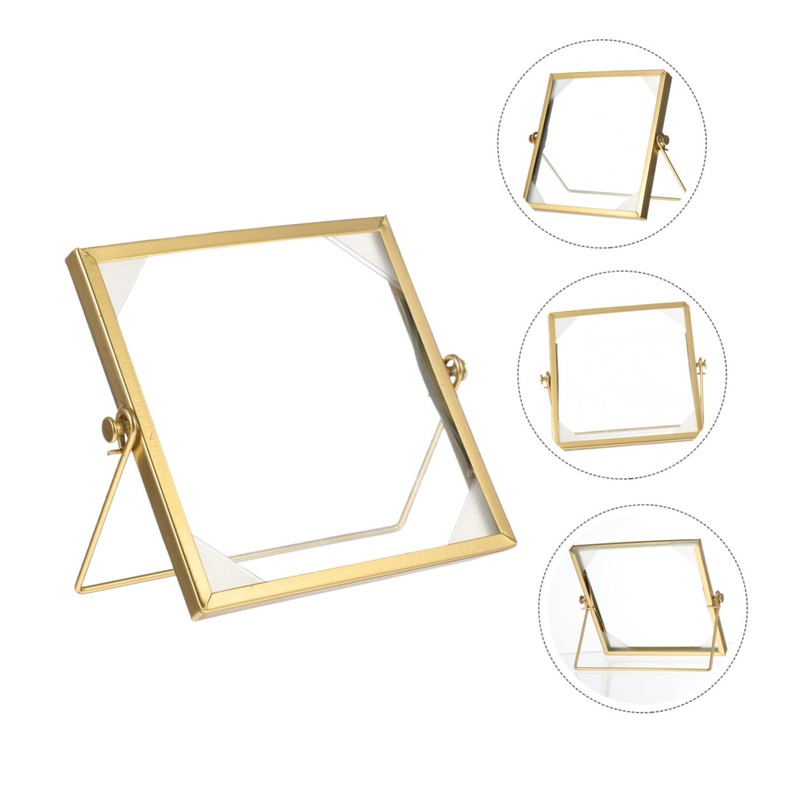 Ciieeo Metal Back Support Photo Frame Dried Flower Glass Frame
