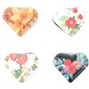 Floral Heart Shaped Glass Fridge Magnets (24 Pack)