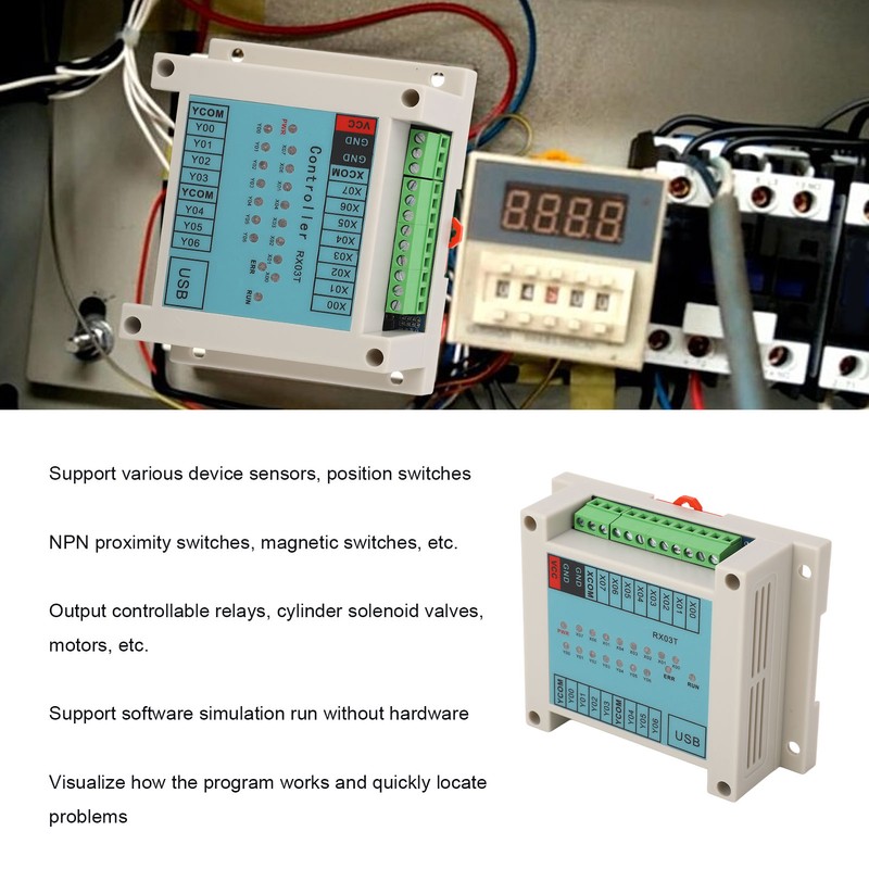 Programmable Logic Controller Industrial PLC Sequential Control Time Relay 12V‑24V