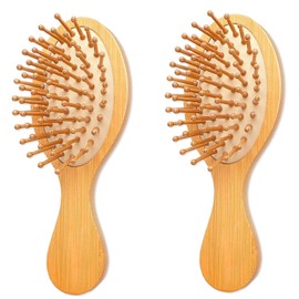 Haarbürste,2 Stück Kopfhaut Massagebürste Scalp Massager Brush Kleine Reise Haarbürste Holz haarbürsten Kopfmassage Bürste Haar Massagebürste Haarbürste,für Frauen und Männer
