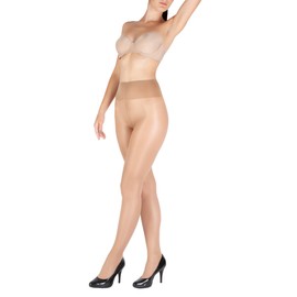 Giulia Women's Seamless Tights 20 or 40 Denier Comfort Waistband Matte Transparent - m