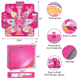 MJIAHOMDEC Kids Play Mats Kids Area Rug Non Skid Dance Mat for Girls Boys Music Kid Play Mat Dance Mats Carpet for Christmas Holiday