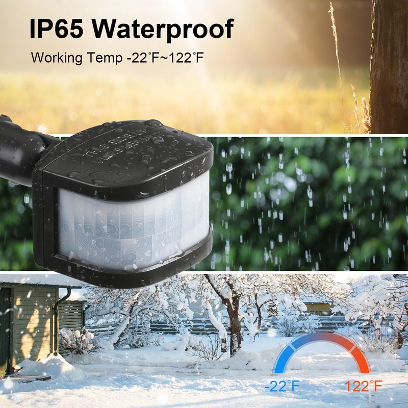 TREEWELL 240-Degree Replacement Motion Sensor, Adjustable LUX(5-300) & Time &