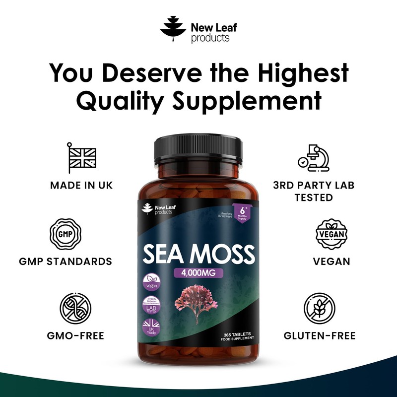 Sea Moss Tablets Extract High Strength 4000mg - Sea Moss