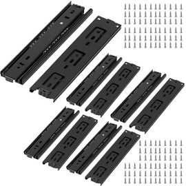 HOIGON 5 Pair 10 Inch Full Extension Drawer Slides, Heavy Duty Drawer Slides with Ball Bearing, Telescopic Shelf Slides Side Mount for Cabinet