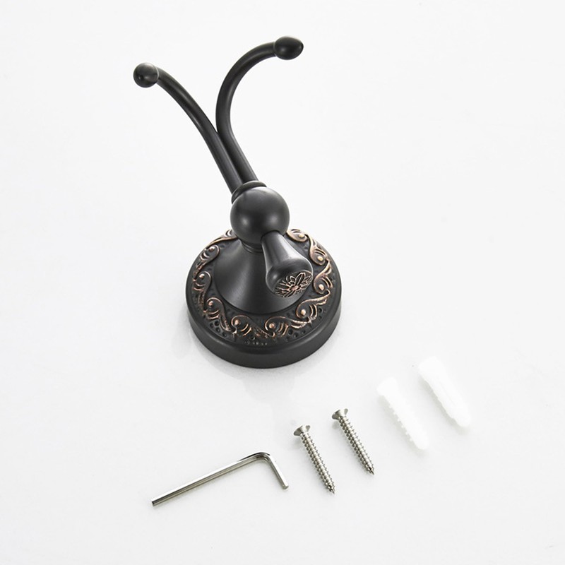 PEONYBATH Antique Bronze Brass Bath Towel Hooks, Wall Mounted Bathroom