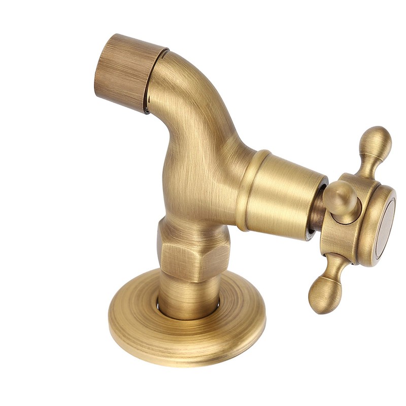 Wall Mounted Vintage Solid Brass Faucet Single Cold Water Tape