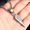 Unbranded Silver Arrowhead Mens Arrow Pendant Necklace 24" Chain -