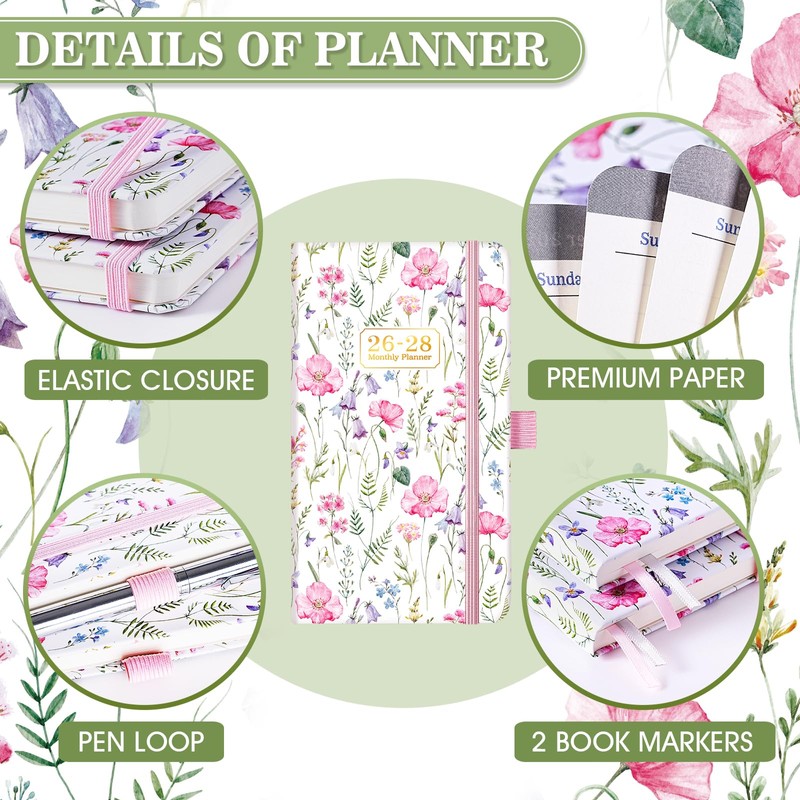 Pocket Calendar 2026-2028 - 3 Year Monthly Planner 2026-2028, January