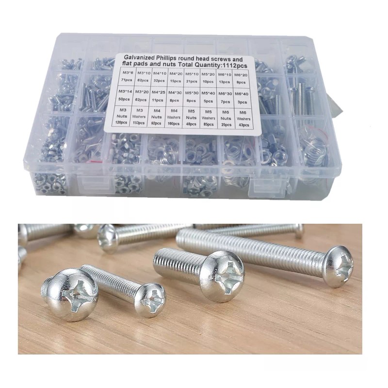 generic Kit Surtido De 1112 Piezas De Tornillos, Pernos Y