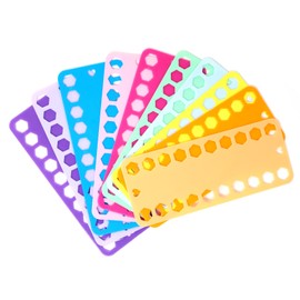 Honbay 10PCS Plastic Floss Bobbin Embroidery Floss Organizer Cross Stitch Thread Holder with Holes Sewing Threading Plate Winding Card Board Sewing Floss Storage Tool for Craft DIY Sewing - 10 Colors