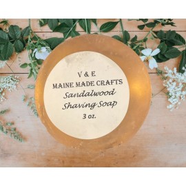 V & E MAINE MADE CRAFTS Glycerin shaving soap  - Sandalwood