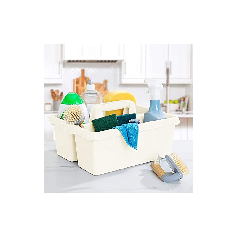 2 Compartment Makeup Organiser With Smooth Plastic Centre Handle Grip