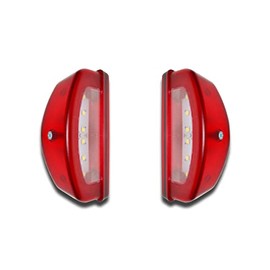 12V 24V 2x LED RED REAR LAMPS WHITE NUMBER PLATE INDICATORS TRUCK PICKUP 2 FUNCTIONS FITTING BOLTS