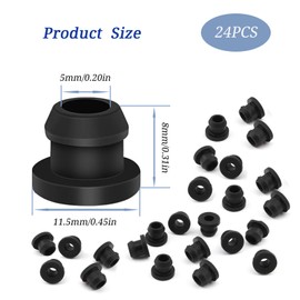 Dzsomt Pack of 24 Pot Carrier Rubbers RV Hob Accessories Rubber Stoppers Gas Stove Motorhome Compatible Rubber Stoppers Protective Rubber Guides for RV Cookers Compatible with 5 mm Rods Black
