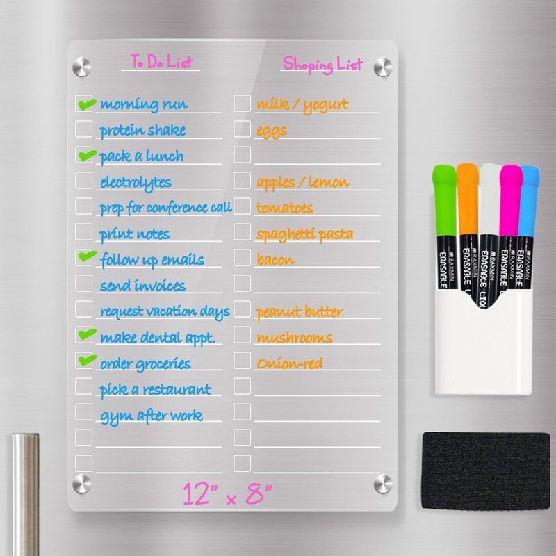 Acrylic Dry Erase Board to Do List Board for Fridge