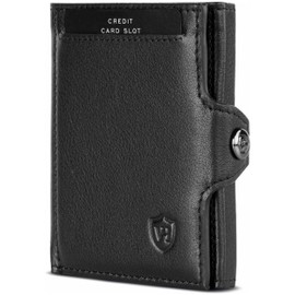 VON HEESEN Slim Wallet with RFID Protection - Men’s and Women’s Mini Wallet - Credit Card Holder, Money clip, card case - Small Wallet, black