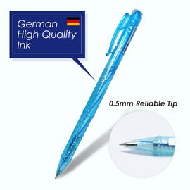 FLEXOFFICE Ballpoint Pens, Blue Ink, 0.5mm Fine Point, 50 Count Pack, Quick Smooth Writing, Ball point Pens, for School, Office Supplies (FO-09-Blue)