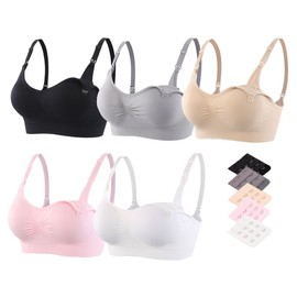 Srizgo Women’s Nursing Bra, Pregnancy Bra, Breastfeeding Bra, Additional Bra Extensions, Without Underwire, Seamless Day and Night Nursing Bra, Multi-Way Packaging, Pack of 2 or 5 - m