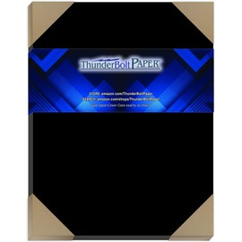 50 Dark Black Smooth Card/Cover Sheets - 8" X 10" (8X10 Inches) Photo|Picture-Frame Sizee - 80# (80 lb/Pound) - Cover Weight Fine Paper for Quality Results on a Smooth Finish