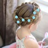 YISSION 20Pcs Mini Blue Flower Hair Clips for Girls &
