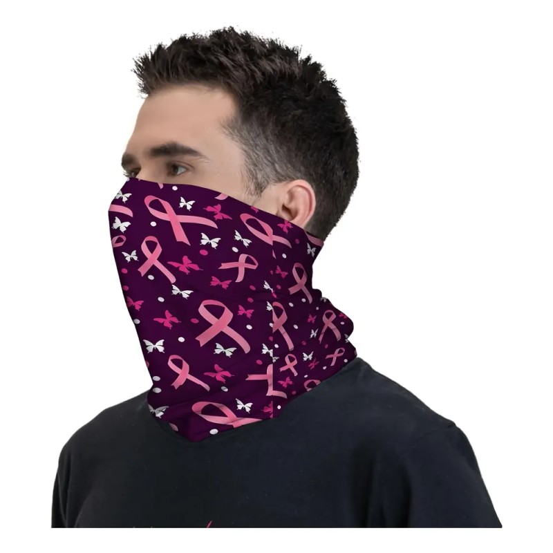 Bufanda De Cinta Morada Con Estampado De Mariposas, Multifun
