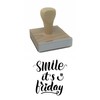 Infusion Smile It's Friday Rubber Stamp, 2 X 2'' Wood