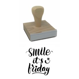 Infusion Smile It's Friday Rubber Stamp, 2 X 2'' Wood Stamp
