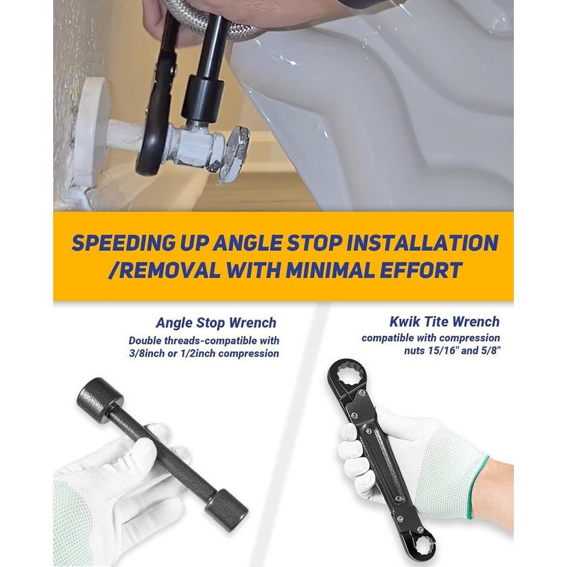 CHRIS Kwik Tite Angle-On Wrench Kit Professional Plumbing Tool Angle