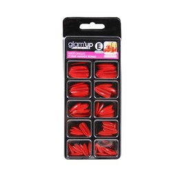 Glam'Up Paris - False Nails - Full Cover - Easy to Use - Pack of 100 - Almond Shape - No.176 - Red