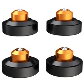 Monosaudio 4 x HiFi Spikes M4 Insulation Feet Absorber 44 x 25 mm Aluminium Speaker Stand Feet Pads Device Feet Shock Absorber Height Adjustable Coaster for Amplifier Turntable Speaker