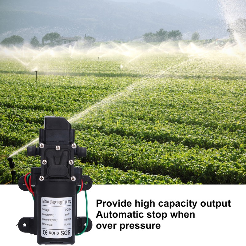 12V Water Pressure Diaphragm Pump 60W Self Priming Booster Sprayer