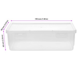 JIEHIN Pack of 8 Plastic Pen Box, Transparent Pen Box Organiser with Lid and Snap Closure, Office Supplies Organiser Pens Storage Box for Office, 19 x 9 x 6 cm, transparent, Casual