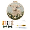 Embroidery Kit with Sheep Pattern, Hand Punching Adult Craft Kits,Tapestry