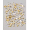 American Eagle Costal Seashell Jewelry Set - Gold, 18-Piece Elegant