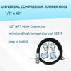 1/2" x 40" Universal Compressor Jumper Hose - High-Temperature 320°F,