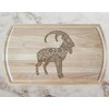 Goat with Curled Horns and Mandala-Style Patterns Cutting Board, Farm