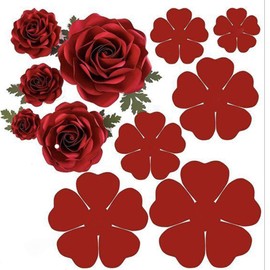 6 Pieces Set 3D Rose Petal Metal Cutting Dies Wedding Flowers Leaves Cutting Dies Stencils for DIY Scrapbooking Album Decorative Embossing Paper Stencils for Card Making