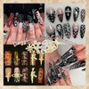 BELICEY 186Pcs 3D Nail Charms Gold Silver Star Cross Planet
