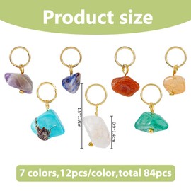 SUPERFINDINGS 84 Pieces 7 Colours Natural Stone Pendants Natural Gemstone Pendants and Charms Dangle Charms Crystal Gemstone Charm for Earrings Necklaces Bracelets Jewellery Making