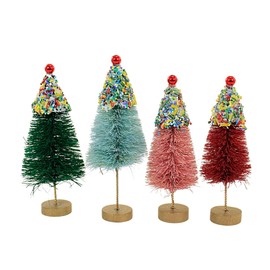 Bethany Lowe Christmas Mini Cupcake Trees, Set of 7