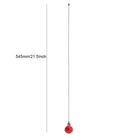 Crystal Ice Crack Ball Blind Cord Chandelier Handle Pull Chain Extension with Connector for Ceiling Light Fan Chain with Red Color(Pack of 2)