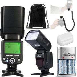 Speedlite Dedicated Electronic Flash Bundle for Canon EOS Rebel SL2, SL3,T6i, T7i, T8i, 750D, 800D, 850D,includes Off Shoe Cable, Rechargeable Batteries, Diffuser, Case