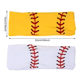 Honbay 2PCS Outdoor Sports Hairbands Hair Accessories Baseball Headband Softball Headband Non Slip Elastic Yoga Workout Headband Fashion Ball Print Bicycle Bandanas Head Wrap for Men and Women (A)